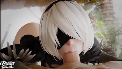 Красотка 2B из игры Nier Automata любит давать в киску